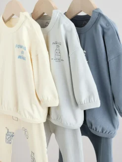 Next Blue Milk Club Tops and Leggings 6 Piece Baby Set (0mths-3yrs)^BOY Baby Winter Clothing|Sets & Co-Ords