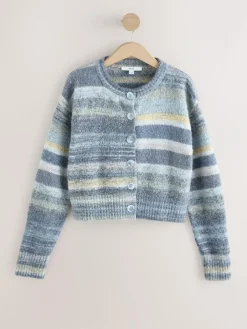 Sale Next Spacedye Knitted Crew Neck Cardigan Blue Multi