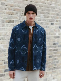 Outlet Next Blue Navajo Style Borg Lined Shacket