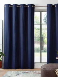 Discount Next Blue Navy Blackout/Thermal Cotton Eyelet Curtains