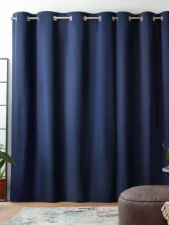 Discount Next Blue Navy Blackout/Thermal Cotton Eyelet Curtains