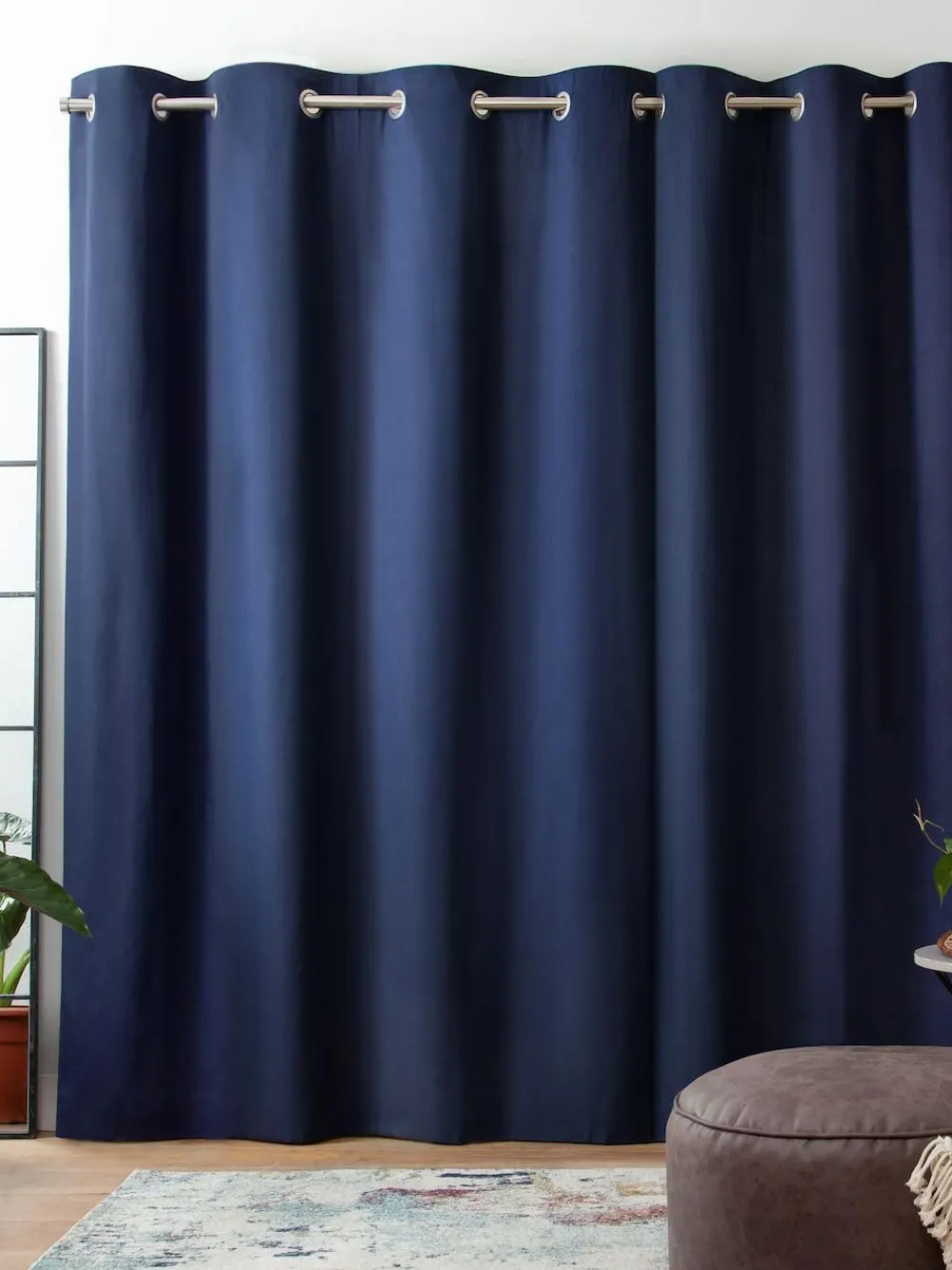 Discount Next Blue Navy Blackout/Thermal Cotton Eyelet Curtains