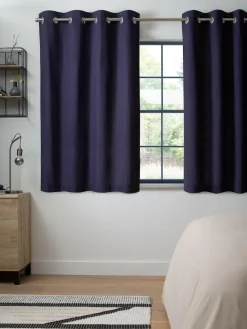 Discount Next Blue Navy Blackout/Thermal Cotton Eyelet Curtains