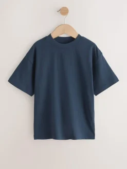 Next Oversized Fit Short Sleeve T-Shirt (3-16yrs) Blue Navy