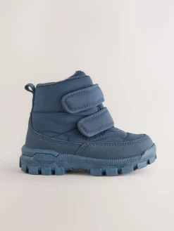 Hot Next Quilted Touch Fastening Boots Blue Navy