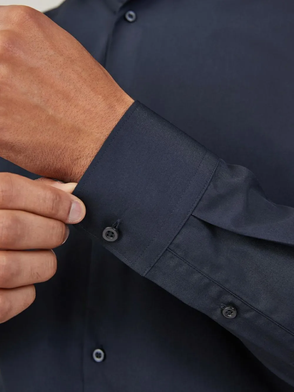 Next Blue Navy Regular Fit Easy Care Single Cuff Smart Shirt^ Shirts