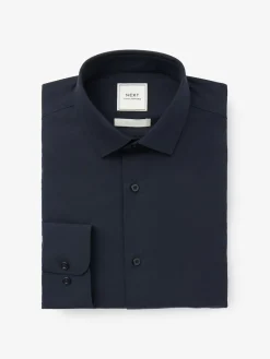 Next Blue Navy Regular Fit Easy Care Single Cuff Smart Shirt^ Shirts