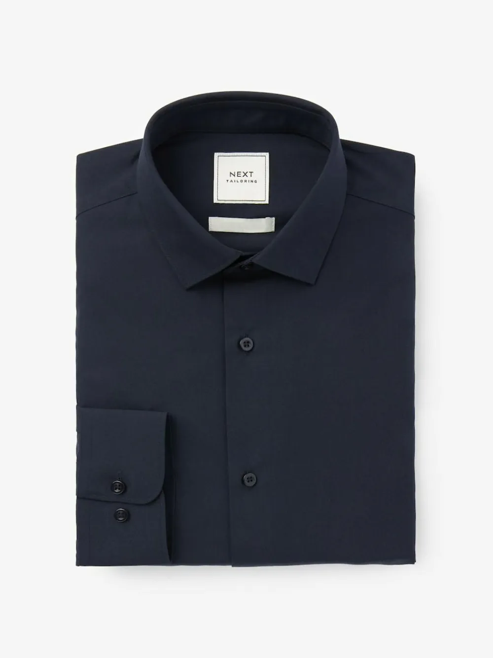Next Blue Navy Regular Fit Easy Care Single Cuff Smart Shirt^ Shirts