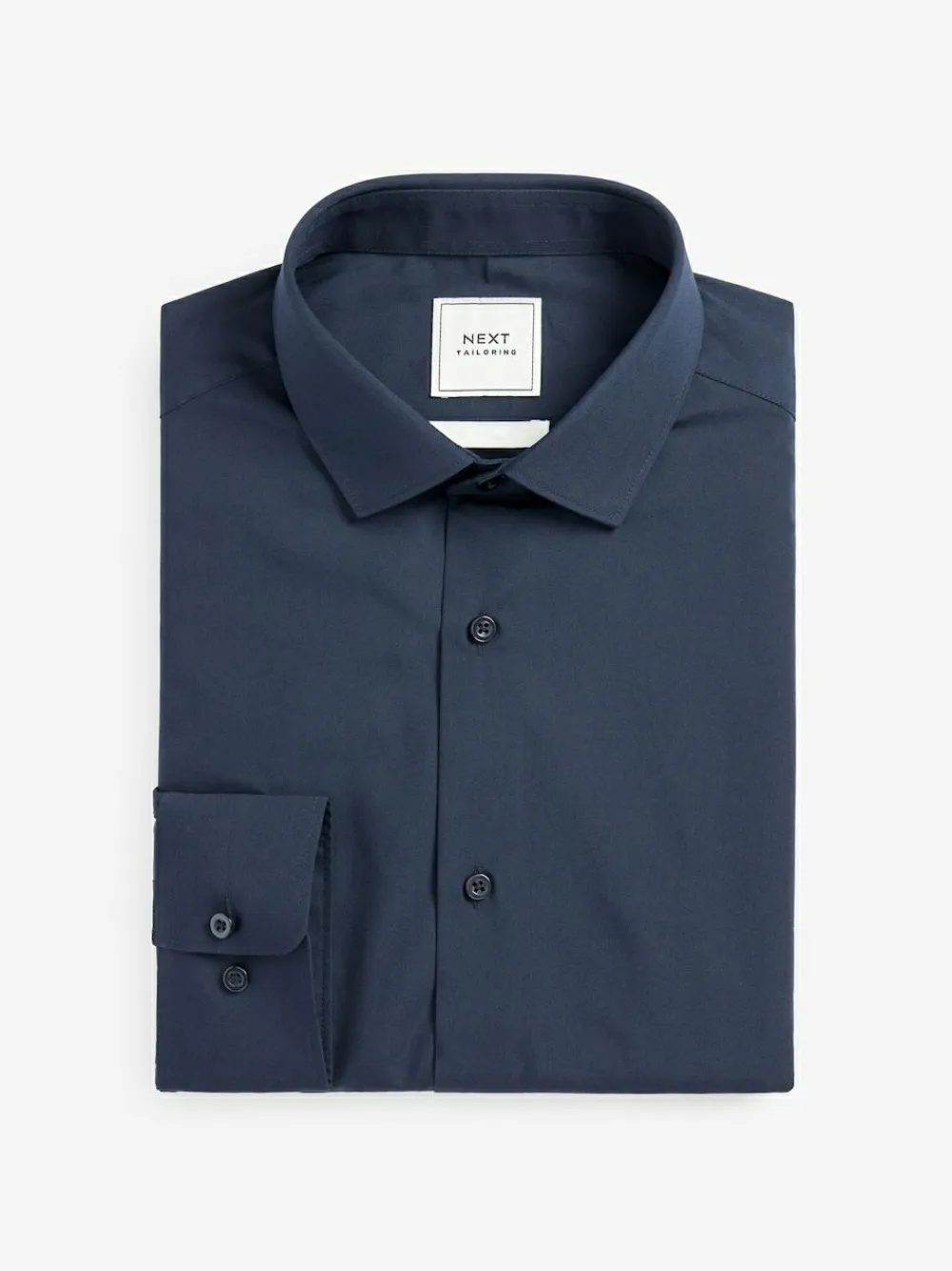 Sale Next Slim Fit Easy Care Single Cuff Smart Shirt Blue Navy