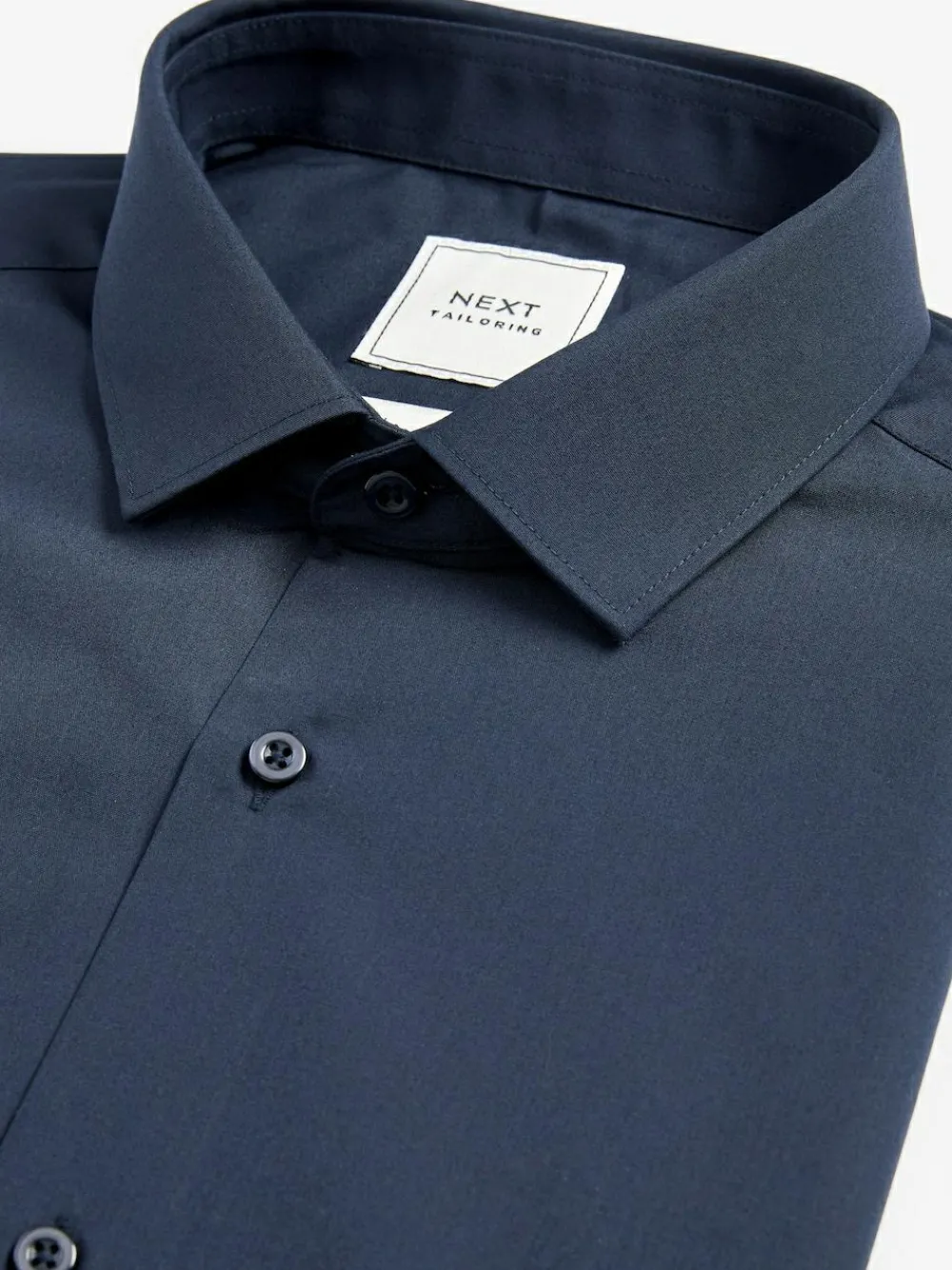 Sale Next Slim Fit Easy Care Single Cuff Smart Shirt Blue Navy