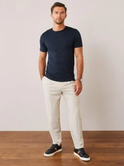 Next Blue Navy Slim Fit Essential Crew Neck Cotton T-Shirt^ Nightwear|Tops & T-Shirts