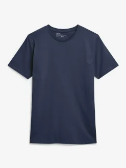 Next Blue Navy Slim Fit Essential Crew Neck Cotton T-Shirt^ Nightwear|Tops & T-Shirts
