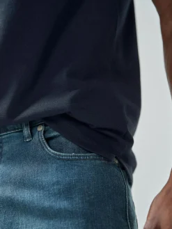 Next Blue Navy Slim Fit Short Sleeve Pique Polo Shirt^ Tops & T-Shirts