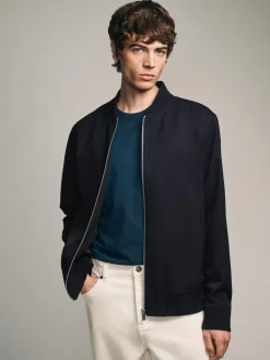 Next Blue Navy Smart Bomber Jacket^ Blazers & Formal Jackets|Coats & Jackets