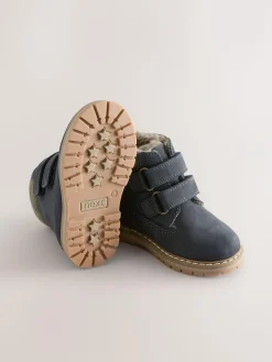 Outlet Next Wide Fit (G) Leather Thermal Thinsulate™ Lined Touch Fastening Work Boots Blue Navy