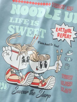 Next Blue Noodle Up Long Sleeve Back Print T-Shirt (3mths-8yrs)^BOY Tops|Tops