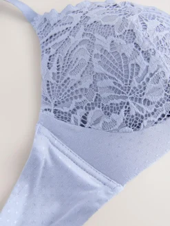 Online Next Blue Pad Non Wire Lace Ultimate Comfort Bra