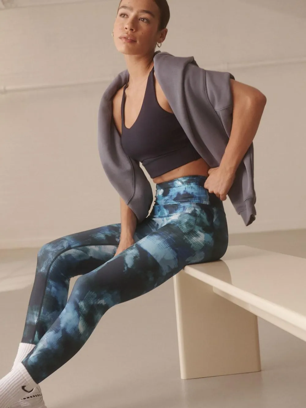 Online Next Blue Paint Print Power Active Sports Leggings