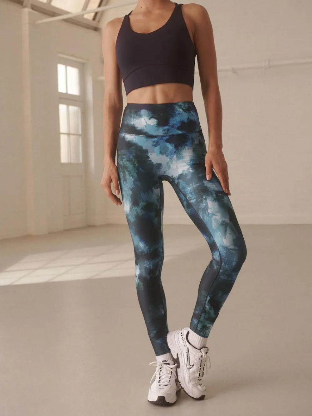 Online Next Blue Paint Print Power Active Sports Leggings