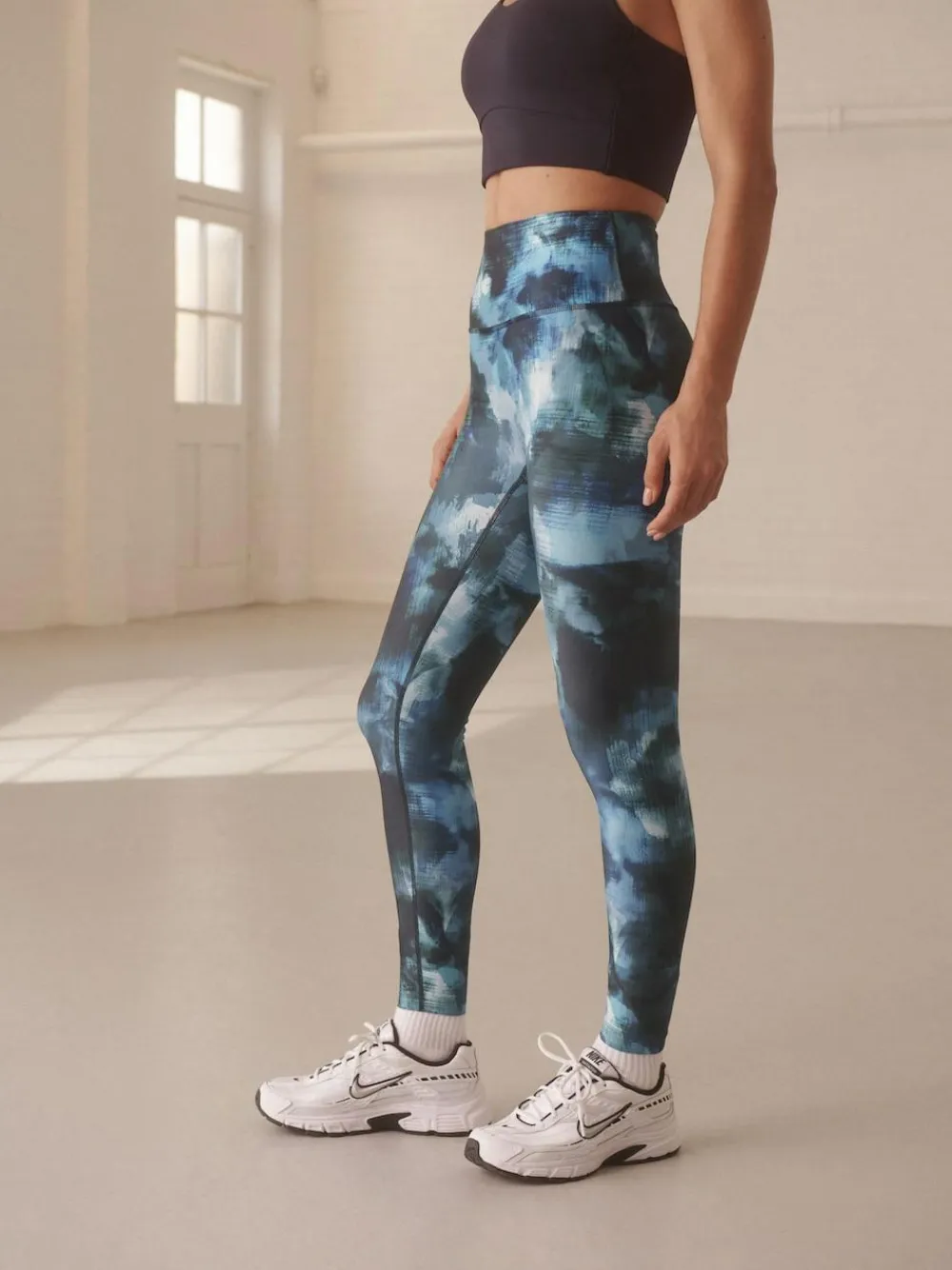 Online Next Blue Paint Print Power Active Sports Leggings