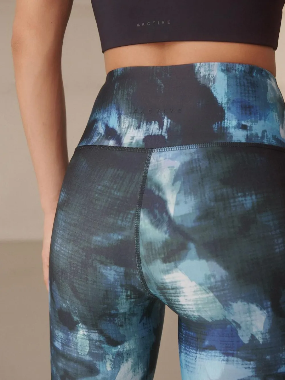 Online Next Blue Paint Print Power Active Sports Leggings