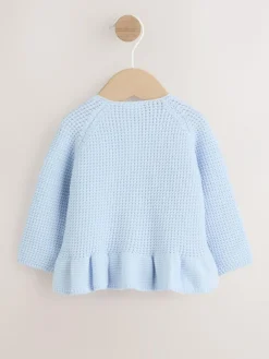 Hot Next Blue Peplum Baby Knitted Cardigan (0mths-2yrs)
