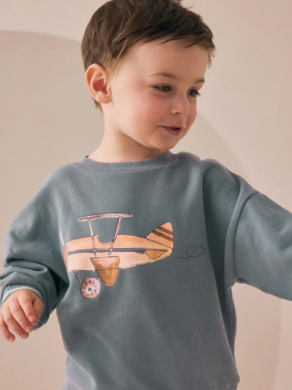 Next Blue Plane Single Sweatshirt and Joggers Set (3mths-7yrs)^BOY Sweatshirts & Hoodies|Sweat Pants