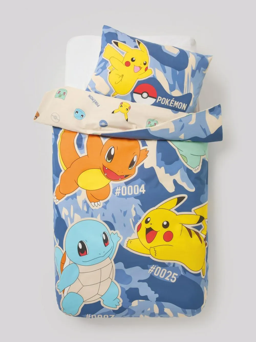 New Next Blue Pokemon Duvet Cover and Pillowcase Set