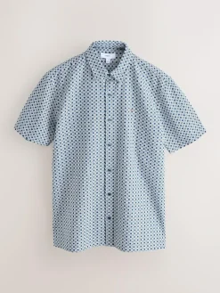 Next Printed Stretch Oxford Short Sleeve Shirt^ Shirts