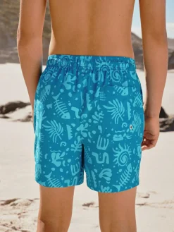 Outlet Next Blue Printed Swim Shorts (3-16yrs)