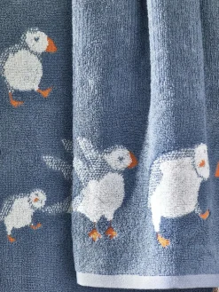 Next Blue Puffin 100% Cotton Towels^ Towels & Bathmats