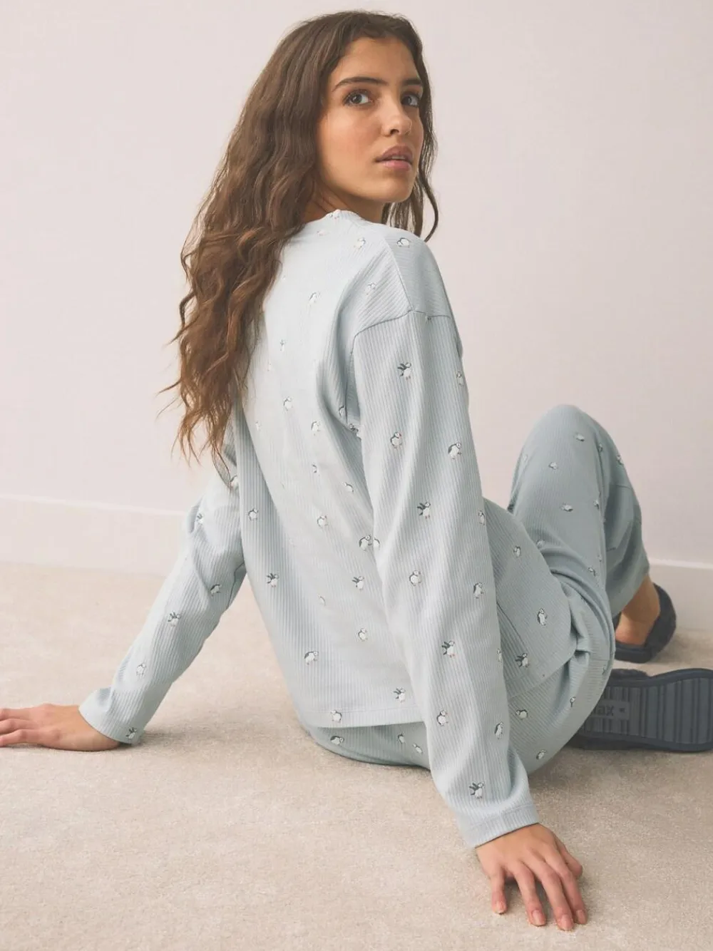 Next Ribbed Long Sleeve Pyjamas^Women All Night & Lounge|Nightwear