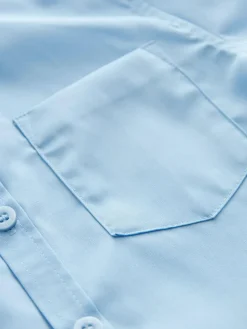 Clearance Next Regular Fit 2 Pack Short Sleeve School Shirts (3-17yrs) Blue