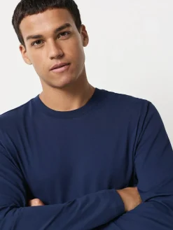 Discount Next Blue Regular Fit Long Sleeve Crew Neck T-Shirt