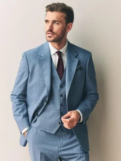 Next Regular Fit Signature Nova Fides 100% Italian Wool Suit Jacket^ Blue Suits