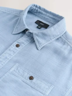 Next Regular Fit Textured Twin Pocket Long Sleeve Shirt^ Shirts