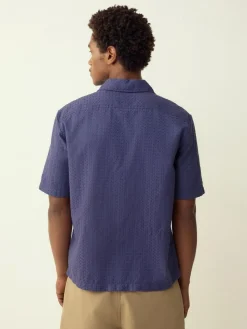 Next Regular Fit Textured Waffle Short Sleeve Shirt^ Shirts