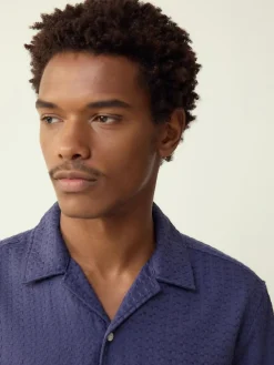 Next Regular Fit Textured Waffle Short Sleeve Shirt^ Shirts