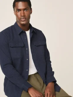 Next Regular Fit Textured Waffle Long Sleeve Shirt^ Shirts