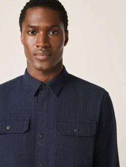 Next Regular Fit Textured Waffle Long Sleeve Shirt^ Shirts