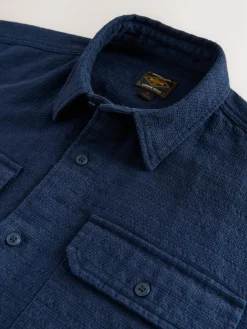 Next Regular Fit Textured Waffle Long Sleeve Shirt^ Shirts