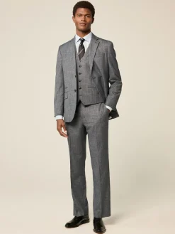 Next Blue Regular Fit Trimmed Textured Suit Waistcoat^ Vests