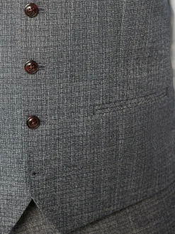 Next Blue Regular Fit Trimmed Textured Suit Waistcoat^ Vests