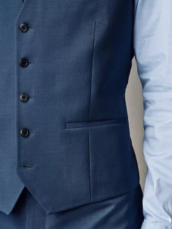 Outlet Next Regular Fit Wool Blend Motionflex Waistcoat Blue