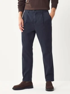 Next Regular Tapered Fit Single Pleated Stretch Chinos Trousers^ Pants & Chinos