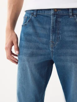 New Next Blue Regular Tapered Fit Classic Stretch Jeans