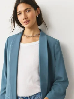 Next Blue Relaxed Ruched Sleeve Blazer^Women Blazers|Suits & Tailoring