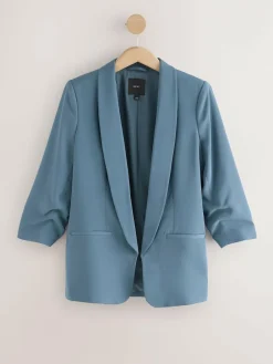 Next Blue Relaxed Ruched Sleeve Blazer^Women Blazers|Suits & Tailoring