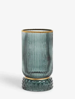 Next Ribbed Glass Hurricane Candle Holder Medium^ Candle Holders & Lanterns