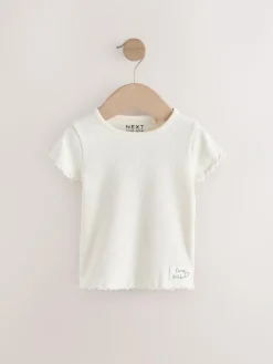 Next Blue Ribbed Short Sleeve Tops 5 Pack (3mths-7yrs)^ Tops|T-Shirts